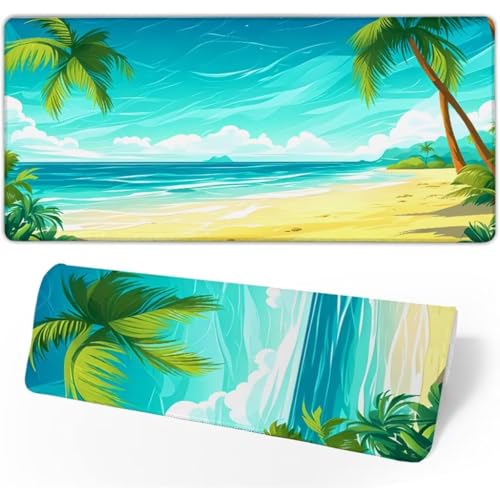 Gaming Mauspad Strand Mauspad Groß,Schreibtischunterlage Landschaft Mousepad XXL 900x400x3mm,Mouse Pad Rutschfest & Wasserdicht Verbessert Präzision und Geschwindigkeit,Gaming-Mauspads für PC JC-500 von Jinycoon