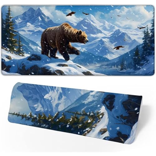 Gaming Mauspad Tragen Mauspad Groß, Schreibtischunterlage Adler Mousepad XXL 900x500x3mm, Mouse Pad Rutschfest & Wasserdicht Verbessert Präzision und Geschwindigkeit, Gaming-Mauspads für PC JC-408 von Jinycoon