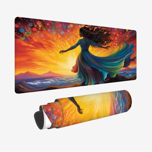 Groß Gaming Mauspad XXL 1600x800x3mm,Mauspad Blume Mousepad,Schreibtischunterlage Mädchen Mousepad Gaming,Verbessert Präzision und Geschwindigkeit,Wasserdicht rutschfest,Weihnachten Geschenke JC-170 von Jinycoon