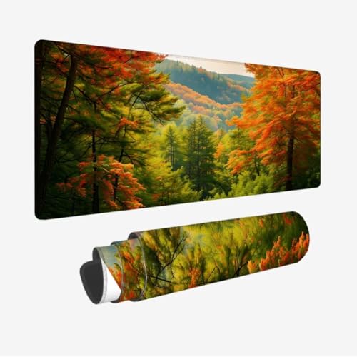 Mauspad Wald XXL 1000x500x3mm,Mousepad Baum Schreibtischunterlage,Wasserdicht Gaming Mauspad,rutschfeste Gummibasis Mouse Pad,Vernähte Kanten Desk Mat,Mauspads für PC,Laptop,Mädchen Geschenke JC-271 von Jinycoon