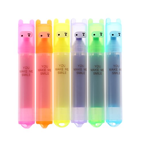 6x Korean Für Creative Highlighter Schöner Cartoon Marking Stift Office Statio von Jiqoe