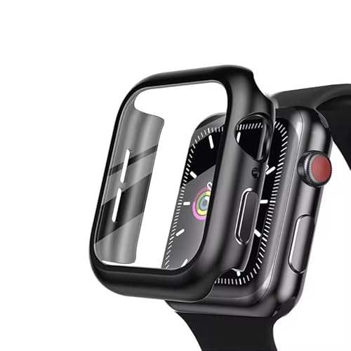 JOEJESSI 2in1 watchcase, Hülle für Apple Watch, Schutzhülle mit Displayschutz Schwarz, Black 45mm. smartwatch case für männer und Frauen. von JoeJessi