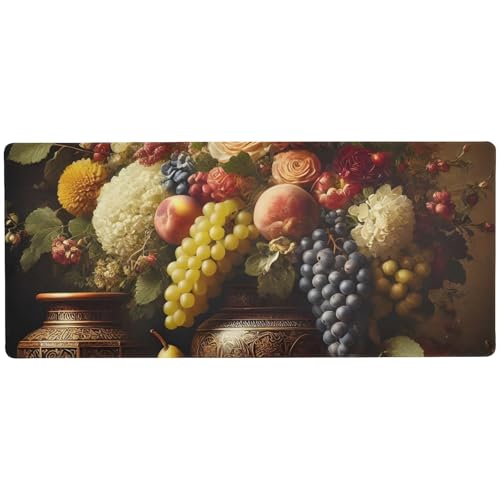 Classic Fruit Dark Gaming-Schreibtischunterlage, glatt, langes Mauspad, 80 x 30 cm, strapazierfähige Oberfläche für präzise Mausbewegungen, rutschfeste Unterseite von Joitme