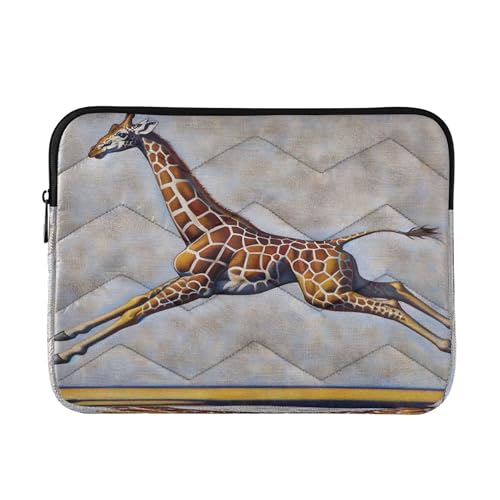 Dynamic Giraffe Beige Laptop Aktentasche Laptop Hülle 16 Zoll Stoßfest Schutz Computer Tragetasche Cover 15,6 Zoll Computer Tasche von Joitme