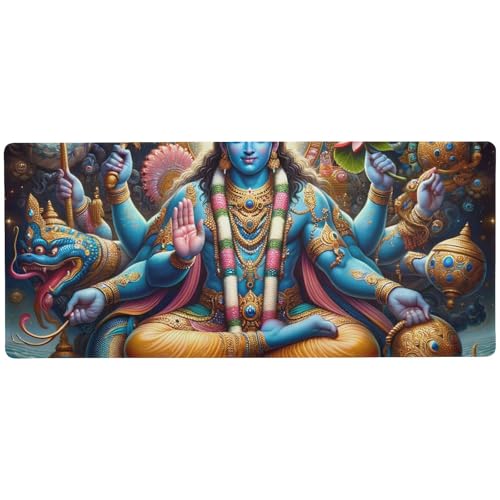 Lord Vishnu blaues Schreibtisch-Mauspad, Präzisionskontrolle, Mauspad lang, 80 x 40 cm, Computer-Mauspads für einen Schreibtisch von Joitme