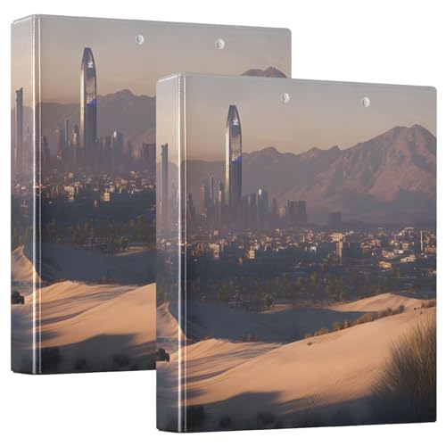 Saudi-Arabische Skyline 3-Ring-Rezeptbuch, 1 Packung, PVC, hält 200 Blatt, große Ordner von Joitme