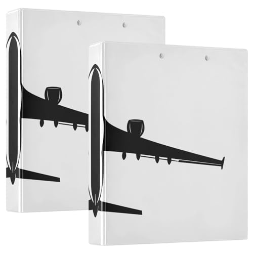 Simple Airplane Black 3-Ring-Notizbuch, 1 Packung Drei-Ring-Ordner, Klemmbrettbinder von Joitme