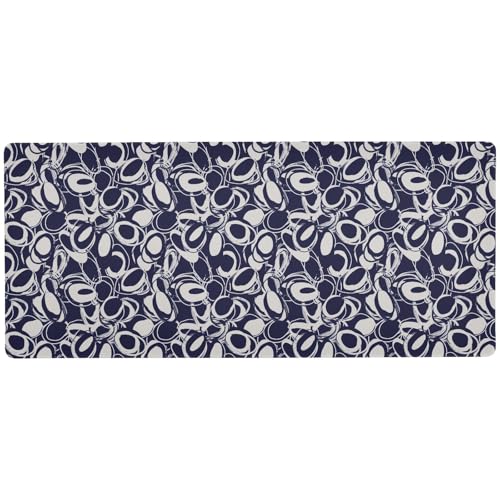 Trendy Ovals Navy Mauspad, Präzisionskontrolle, großes Mauspad, 80 x 40 cm, Desktop-Mauspad von Joitme