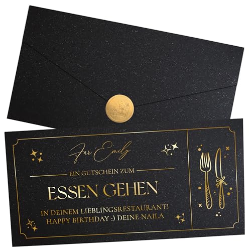 Joli Coon Personalisierter Gutschein zum Essen gehen - personalisierter Gutschein Essen gehen - personalisierte Karte Einladung zum Essen Schwarz Joli Coon Personalisierter Gutschein zum Essen gehen - personalisierter Gutschein Essen gehen - personalisierte Karte Einladung zum Essen Schwarz von Joli Coon