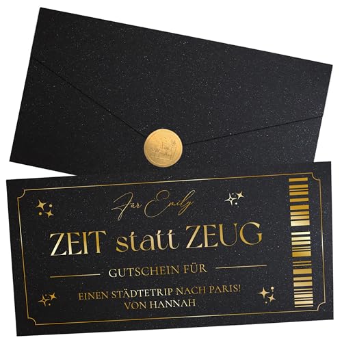 Joli Coon Personalisierter Zeit statt Zeug Gutschein - personalisierter Gutschein schenken - für gemeinsame Zeit Ticket Schwarz Joli Coon Personalisierter Zeit statt Zeug Gutschein - personalisierter Gutschein schenken - für gemeinsame Zeit Ticket Schwarz von Joli Coon