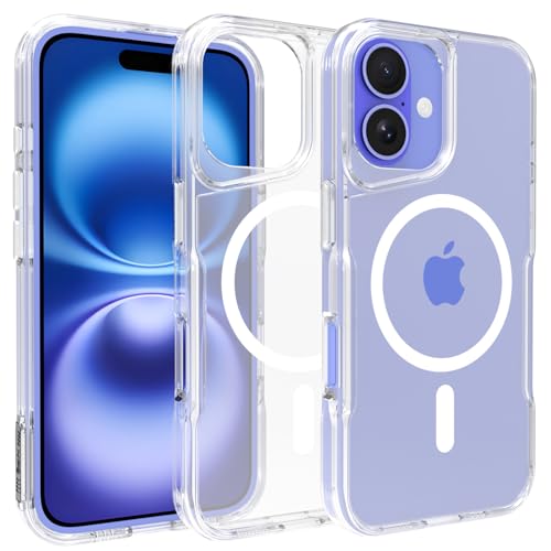 Jolook Starke magnetische transparente Schutzhülle für iPhone 16, 15,5 cm (6,1 Zoll), transparent von Jolook