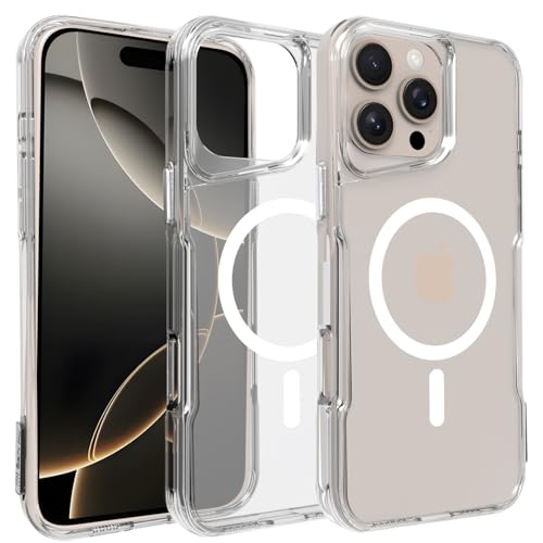 Jolook Starke magnetische transparente Schutzhülle für iPhone 16 Pro Max 17,5 cm (6,9 Zoll), transparent von Jolook