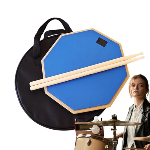 Jomewory Übungs-Drum-Pad, Drum-Übungs-Pad | 12 Zoll leises tragbares Trommeltaschenset mit Trommelstöcken - Drumsticks Aufbewahrung Rutschfestes, leichtes Drumpad-Set für Schlagzeuger von Jomewory