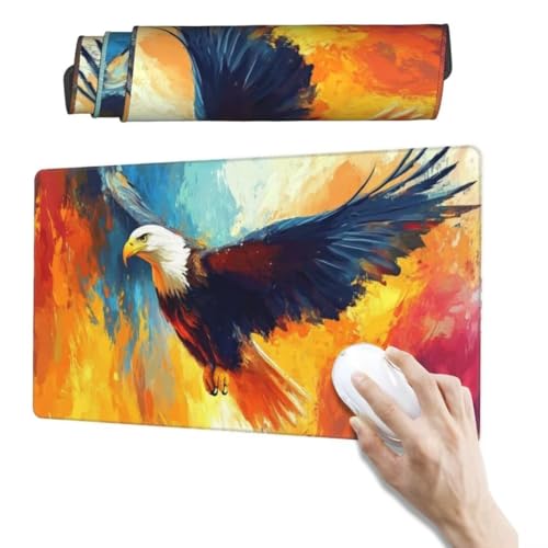 Adler Mauspad 1600 x 800mm, Mousepad XXL Schreibtischunterlage Tier Mouse Pad, Wasserdicht und Rutschfest Gaming Mauspad, Verbessert Präzision und Geschwindigkeit, Mauspads für Pc Gaming Zubehör qw449 von Jonceen