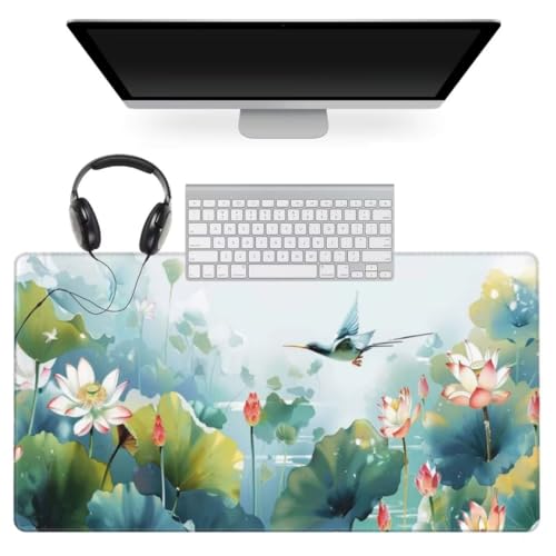 Grün Mauspad 1200 x 600mm, Mousepad XXL Schreibtischunterlage Blume Mouse Pad, Wasserdicht und Rutschfest Gaming Mauspad, Verbessert Präzision und Geschwindigkeit, Mauspads für Pc Gaming Zubehör qw601 von Jonceen