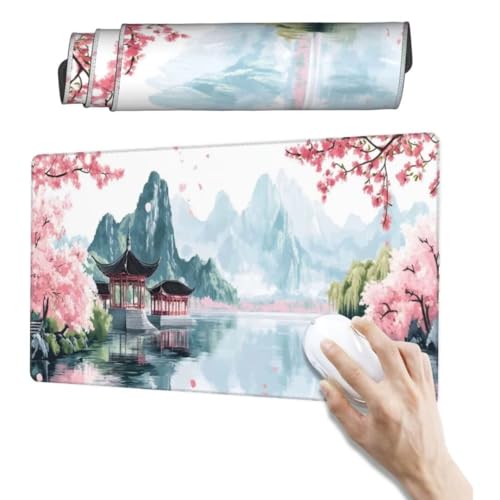 Landschaft China Mauspad 600 x 300mm, Mousepad XXL Schreibtischunterlage Mouse Pad, Wasserdicht und Rutschfest Gaming Mauspad, Verbessert Präzision, Gaming-Mauspads für Pc und Gaming Zubehör qw223 von Jonceen