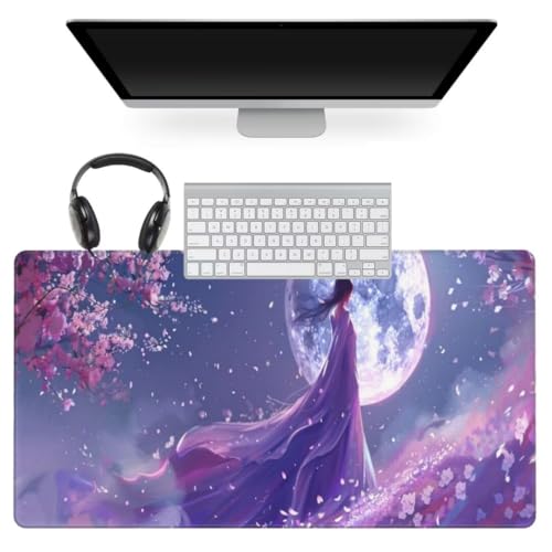 Lila Mauspad 700 x 300mm, Mousepad XXL Schreibtischunterlage Fee Mouse Pad, Wasserdicht und Rutschfest Gaming Mauspad, Verbessert Präzision und Geschwindigkeit, Mauspads für Pc Gaming Zubehör qw553 von Jonceen