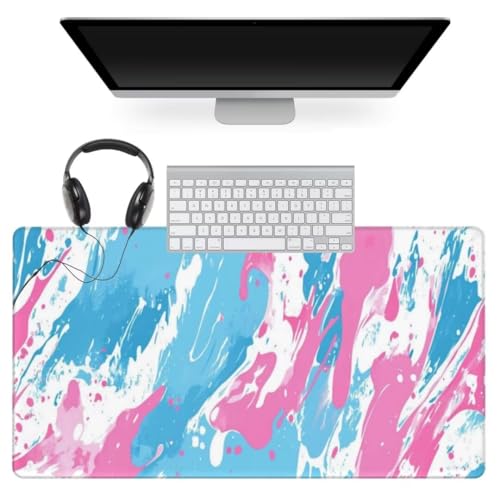 Rosa Mauspad 1200 x 600mm, Mousepad XXL Schreibtischunterlage Blau Mouse Pad, Wasserdicht und Rutschfest Gaming Mauspad, Verbessert Präzision und Geschwindigkeit, Mauspads für Pc Gaming Zubehör qw636 von Jonceen