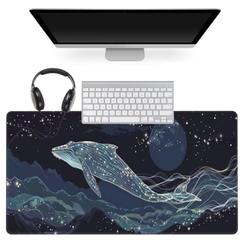 Schwarz Mauspad 1000 x 500mm, Mousepad XXL Schreibtischunterlage Delfin Mouse Pad, Wasserdicht Rutschfest Gaming Mauspad, Verbessert Präzision und Geschwindigkeit, Mauspads für Pc Gaming Zubehör qw533 von Jonceen