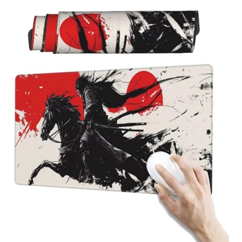 Schwarz Mauspad 700 x 300mm, Mousepad XXL Schreibtischunterlage Japanischer Mouse Pad, Wasserdicht und rutschfest Gaming Mauspad, Verbessert Präzision, Gaming-Mauspads für Pc und Gaming Zubehör qw215 von Jonceen