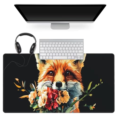 Süß Mauspad 900 x 400mm, Mousepad XXL Schreibtischunterlage Fuchs Mouse Pad, Wasserdicht und Rutschfest Gaming Mauspad, Verbessert Präzision und Geschwindigkeit, Mauspads für Pc Gaming Zubehör qw522 von Jonceen