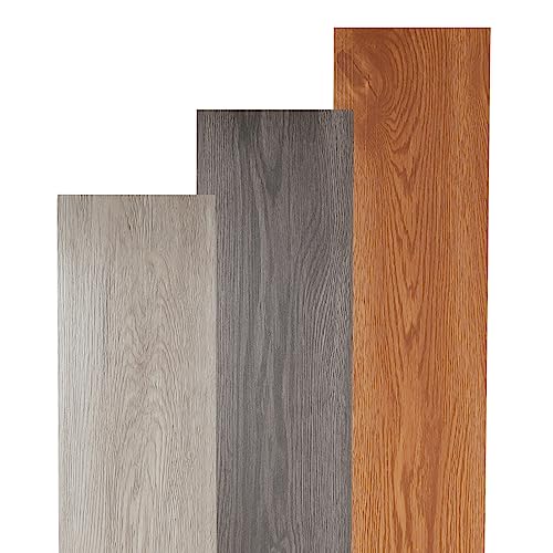 Joparri PVC Bodenbelag, Vinyl Laminat Dielen, Bodenbelag Selbstklebende Fliesen, Vinylboden, Rutschfest, Wasserfest(Night Oak, 91.4 x 15.2 cm, ca.2m², Dicke 1,5 mm) von Joparri