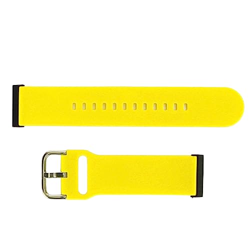 Jopwkuin Smartwatch-Armband, Schweißfestes Ersatz-Smartwatch-Armband, Leichtes Silikon-Uhrenzubehör mit Federsteg für das Tägliche Büro (Gelb) von Jopwkuin