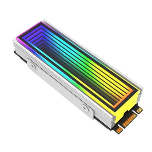 Joskeijky 2280 SSD M2 Kühler PC RGB M.2 Nvme Kühler Kühlkörper Endless Abyss Effect Silber von Joskeijky