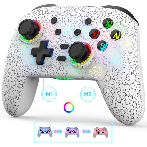 Joso Wireless Controller für PC/Switch/PS4/PS3, Smartphone Controller für iPhone/Android Unterstützt Streaming auf PS/Xbox/PC-Konsole mit Rückentaste/Turbo/6-Achsen Gyro/Doppelmotoren von Joso