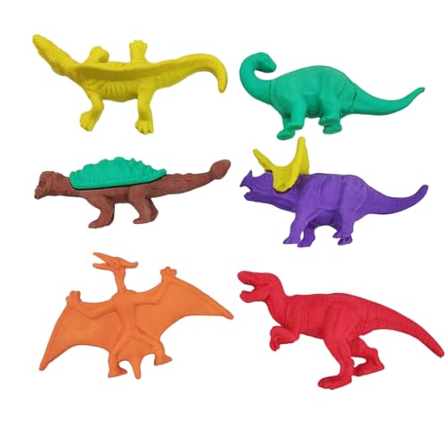 12 x origineller Dinosaurier-förmiger Radiergummi, Grundschule, Lernbedarf, kreatives Schreibwaren, Radiergummi, Dinosaurier-Radiergummi von Joucien