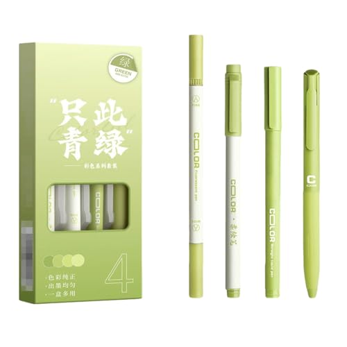 Joucien 4 Stifte/Box – 0,5 mm einfacher, schnell trocknender schwarzer neutraler Stift, neutrales Stifte-Set für Schüler – Grün von Joucien