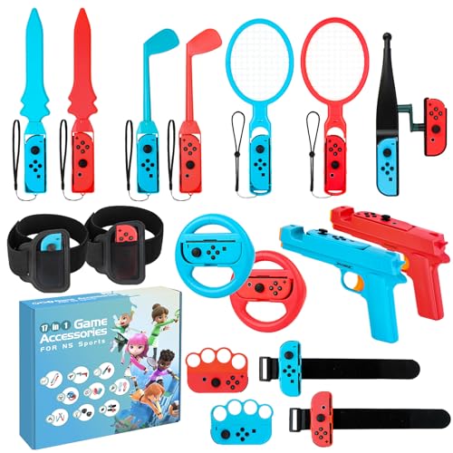 JoyHood Switch Sports Zubehör Set für Switch & OLED, 17 in 1 Family Party Switch Spiele Zubehör Kit für Joy-Con Controller, Geschenke für Kinder & Erwachsene von JoyHood