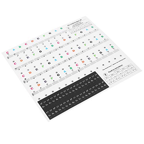 Joyance Klaviertasten-Paster, Klavier-Aufkleber-Set, entfernbare selbstklebende PVC-Tastatur-Etiketten, bunte Intonationsaufkleber für Klaviertasten, einfache Anwendung, pädagogisches Werkzeug von Joyance