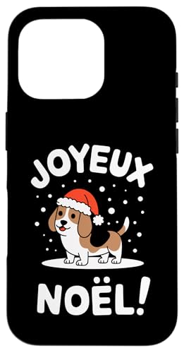 Hülle für iPhone 16 Pro Beagle-Hund Joyeux Noël Christmas von JoyeuxDogAxis