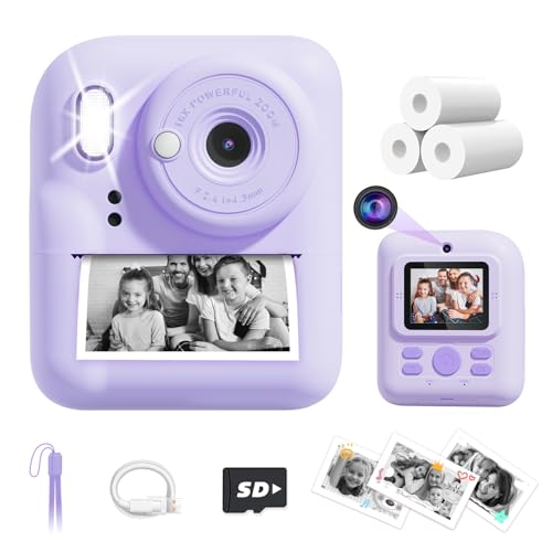 Joyjam Kinderkamera Sofortdruck, Upgrade Dual-Linsen-Selfie-Digitalkamera für Kinder, Weihnachtsgeburtstagsgeschenke, Spielzeug für Jungen und Mädchen im Alter von 3–12 Jahren, HD 1080P Kinderkamera von Joyjam