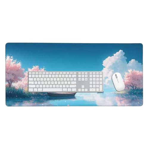 Gaming Mauspad, Mauspad XXL 1000x500x 4mm Groß Mousepad Seenlandschaft Mauspad Gaming Zubehör mit Anti Rutsch Basis Mouse Pad Wasserdicht und Langlebig für Maus und Tastatur Decor Gaming Zubehör O-340 von Jpnca