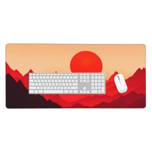 Mauspad, Schreibtischunterlage, Mouse Pad Die Roten Berge Gaming Mauspad, Mauspad XXL 600x400 mm, Rutschfeste Gummibasis Desk Mat, Genähte Kanten Mauspad, Groß Erweiterter Schreibtisch Schutz O-334 von Jpnca