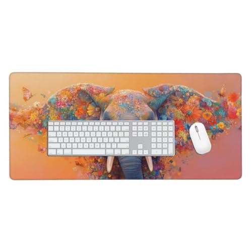 Mauspad, Schreibtischunterlage, Mouse Pad Elefant Gaming Mauspad, Mauspad XXL 600x400 mm, Rutschfeste Gummibasis Desk Mat, Genähte Kanten Mauspad, Groß Erweiterter Schreibtisch Schutz, Geschenke O-141 von Jpnca