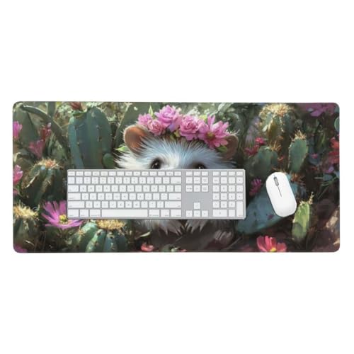 Mauspad, Schreibtischunterlage, Mouse Pad Igel Gaming Mauspad, Mauspad XXL 600x300 mm, rutschfeste Gummibasis Desk Mat, Genähte Kanten Mauspad, Groß Erweiterter Schreibtisch Schutz, Geschenke O-132 von Jpnca