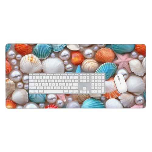 Mauspad, Schreibtischunterlage, Mouse Pad Sea Star Shell Gaming Mauspad, Mauspad XXL 600x300 mm, Rutschfeste Gummibasis Desk Mat, Genähte Kanten Mauspad, Groß Erweiterter Schreibtisch Schutz O-261 von Jpnca