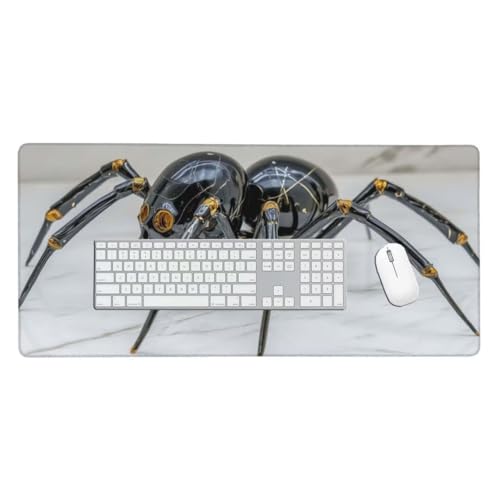 Mauspad XXL 70x40 cm, Gaming Mauspad Schwarze Spinne Mauspad Groß, Schreibtischunterlage, Verbessert Präzision und Geschwindigke, Wasserdicht Anti-Rutsch Desk Mat, Gaming-Mauspads für Pc, Laptop O-325 von Jpnca