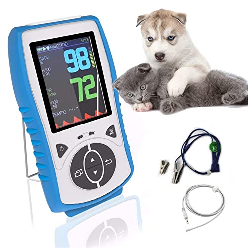 Veterinär Hand Pulsoximeter, Katzen/Hund Pulsfrequenzmonitor Ohr oder Zunge, Handüberwachung der Herzschlag-Herzfrequenz des Tierarztes zur Verwendung in der Familie und im Haustierkrankenhaus von Jrcfnss