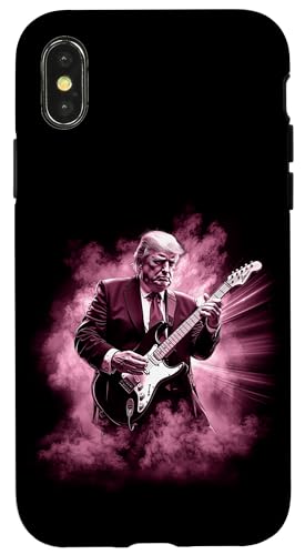 Hülle für iPhone X/XS Donald Trump spielt Electric Rock Gitarre von Jrrts Trump Designs