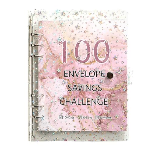 Jrrwtevng 100 Umschläge Challenge Binder Sparordner für Save 5050 mit Geldumschlägen für Budgetplanung in Rosa von Jrrwtevng