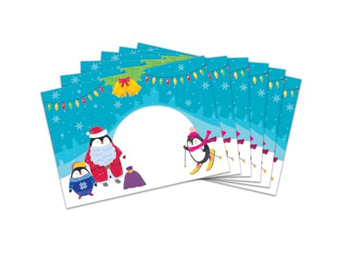 Umschläge mit Kindermotiv Pinguin Weihnachtsmotiv für Einladungskarten Gutscheine Geldgeschenke DIN C6 (15 Umschläge/selbstklebend mit Abziehstreifen) von JuNa-Experten