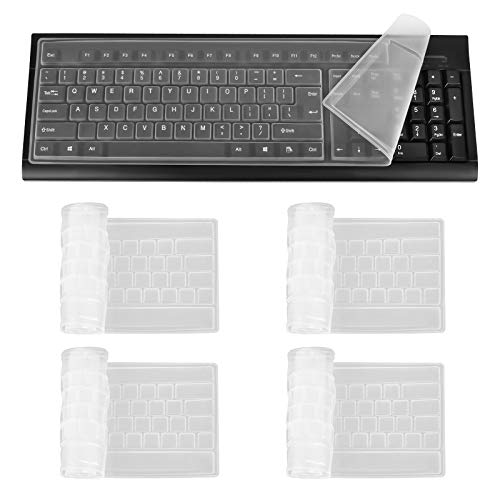 Jubaopen 4 Stück Universal Tastatur-Schutzfolie Silikon Tastenschutz für Desktop-Computer Tastaturschutz Wasserdicht Computer Tastatur Abdeckung Anti-Staub Tastaturabdeckung Desktop (ultradünn) von Jubaopen