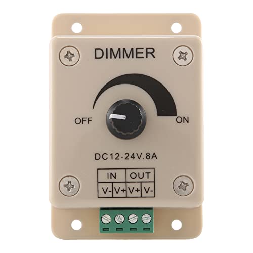 PWM Dimming Controller für LED-Lichter, Ribbon, Strip, 12-24 Volt (12 V - 24 V) 8 Amp, elektrische Schalter Dimmer für Zuhause, Gewerbe, Industrie und Büro von Jufjsfy