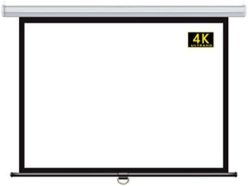 60-Zoll-Projektorbildschirm, manuell herunterziehbar, 4K-HD-Projektionsbildschirm für Heimkino, Büro, Klassenzimmer, Präsentation, Bildung, öffentliche Anzeige, 60 Zoll 16:9 von JuiShNen