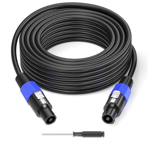 Jumwa 10M Speakon zu Speakon Lautsprecherkabel M-M für Audio Verstärker 12 Guage Cord Wire Kabel mit Twist Lock DJ/PA Stecker für Heavy Duty Audio von Jumwa