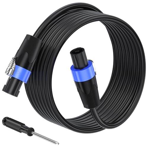 Jumwa 1M Speakon zu Speakon Lautsprecherkabel 12 Guage Cord Wire für Audio-Verstärker mit Twist Lock für DJ/PA Heavy Duty Audio von Jumwa